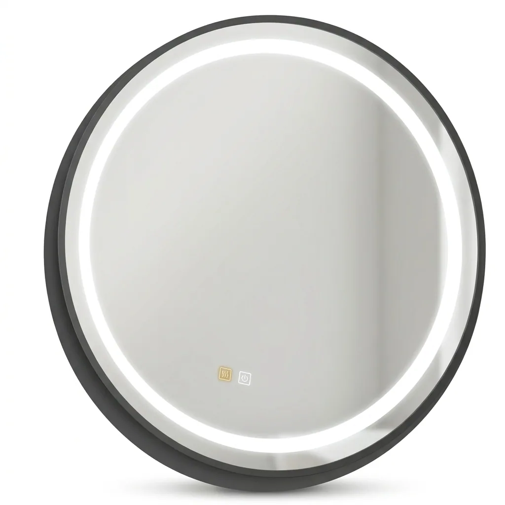 Зеркало с LED-подсветкой T80 80×80 см, черный